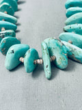 Breathtaking 131 Grams Native American Navajo Easter Blue Turquoise Sterling Silver Necklace