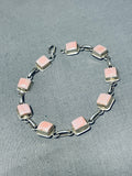 Elegant Vintage Native American Navajo Pink Shell Sterling Silver Bracelet-Nativo Arts