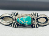 Stunning Vintage Native American Navajo Carico Lake Turquoise Sterling Silver Bracelet-Nativo Arts