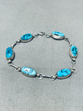 Elegant Vintage Native American Navajo Morenci Turquoise Sterling Silver Bracelet-Nativo Arts
