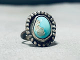 Early 1900's Vintage Native American Navajo Turquoise Sterling Silver Ring Old-Nativo Arts