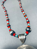 One Of The Best Ever Lizard Vintage Native American Navajo Sterling Silver Necklace-Nativo Arts