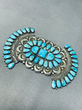 Justin Wilson Vintage Native American Navajo Blue Turquoise Sterling Silver Pin-Nativo Arts