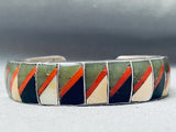 6 Inch Wrist One Of Most Unique Vintage Southwest Sterling Silver Bracelet-Nativo Arts