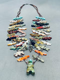 One Of The Best Vintage Santo Domingo Turquoise Fetish Sterling Silver Necklace-Nativo Arts