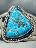 Jb Platero!!! Native American Navajo Spiderweb Turquoise Sterling Silver Bracelet-Nativo Arts