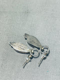 Beautiful Vintage Native American Navajo Mother Of Pearl Sterling Silver Signed Earrings-Nativo Arts