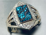 Woah!!! Godber Turquoise Vintage Native American Navajo Sterling Silver Bracelet-Nativo Arts