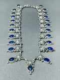 Fascinating Native American Navajo Lapis Sterling Silver Necklace-Nativo Arts