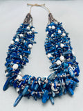 349 Grams Vintage Native American Navajo Rye Whitegoat Lapis Heishi Necklace-Nativo Arts