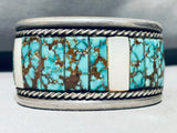 Best Ever Vintage Native American Navajo Spiderweb Turquoise Inlay Sterling Silver Bracelet-Nativo Arts