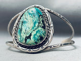 Rare Vintage Native American Navajo Chrysocholla Sterling Silver Bracelet-Nativo Arts
