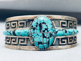 7 Inch Wrist Vintage Southwestern Sterling Silver Turquoise Bracelet-Nativo Arts