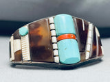 Somebody Famous Vintage Native American Navajo Turquoise Inlay Sterling Silver Bracelet-Nativo Arts
