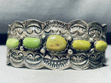 Stunner!! Vintage Native American Navajo Green Turquoise Sterling Silver Bracelet-Nativo Arts