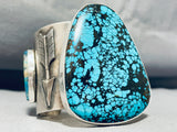 152 Gram Intense Spiderweb Turquoise Native American Navajo Sterling Silver Bracelet-Nativo Arts