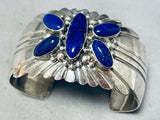 Important Veronica Chee Vintage Native American Navajo Lapis Sterling Silver Bracelet-Nativo Arts