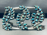 One Of The Best Early Vintage Native American Zuni Turquoise Sterling Silver Bracelet Ring Set-Nativo Arts