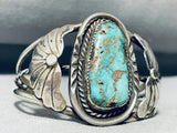 Important Candelaria Turquoise! Vintage Native American Navajo Sterling Silver Bracelet-Nativo Arts