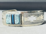 Important Cut Out Geomtrics Vintage Native American Navajo Turquoise Sterling Silver Bracelet-Nativo Arts