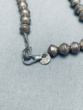 Rare Signed Vintage Native American Navajo Hand Tooled Sterling Silver Necklace-Nativo Arts