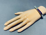 So Gorgy!! 6 Inch Wrist Vintage Native American Navajo Opal Sterling Silver Sugilite Bracelet-Nativo Arts