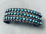Opulent Vintage Native American Zuni Turquoise Early 1900's Sterling Silver Bracelet-Nativo Arts