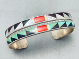 Important Andrew Dewa Vintage Native American Zuni 6 Inch Wrist Sterling Silver Bracelet-Nativo Arts