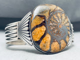 Del Vandever Vintage Native American Navajo Seashell Agate Sterling Silver Bracelet-Nativo Arts
