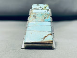 Gigantic Native American Navajo Inlay Turquoise Sterling Silver Huge Trapezoid Ring-Nativo Arts