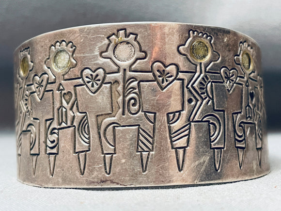 Native American Rare Vintage Southwest Kachina Sterling Silver Bracelet Cuff-Nativo Arts