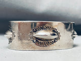 Protruding Repousse Vintage Native American Navajo Sterling Silver Bracelet-Nativo Arts