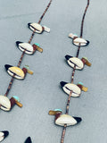Ducks!! Very Rare Vintage Santo Domingo Turquoise Sterling Silver Necklace Old-Nativo Arts