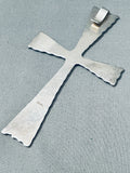 Massive Vintage Thick Native American Navajo Sterling Silver Stamped Pendant-Nativo Arts