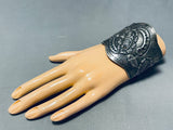 One Of The Most Detailed Vintage Sterling Silver Bracelet Cuff-Nativo Arts