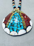 One Of The Most Unique Vintage Santo Domingo Inlay Turquoise Necklace Old-Nativo Arts