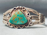 Superior Vintage Native American Navajo Royston Turquoise Sterling Silver Bracelet Old-Nativo Arts
