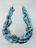 Very Rare Vintage Navaj Bisbee Turquoise Sterling Silver Necklace-Nativo Arts