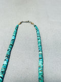 Native American Traditional Vintage Santo Domingo Royston Turquoise Sterling Silver Necklace-Nativo Arts