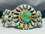 Superior Vintage Native American Navajo Green Turquoise Sterling Silver Bracelet-Nativo Arts