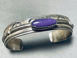 One Of The Best Vintage Native American Navajo Sugilite Sterling Silver Bracelet-Nativo Arts
