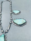 One Of The Best Ever Vintage Native American Navajo Turquoise Chunk Sterling Silver Necklace-Nativo Arts
