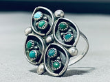 Amazing Vintage Native American Zuni Cerrillos & Sleeping Beauty Turquoise Sterling Silver Ring-Nativo Arts