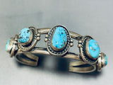 Impressive Vintage Native American Navajo Morenci Royston Turquoise Sterling Silver Bracelet-Nativo Arts