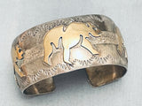 Golden Bear Vintage Native American Navajo Sterling Silver Bracelet Cuff-Nativo Arts