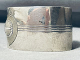 Gib Gene Vintage Native American Navajo Sunface Sterling Silver Wide Bracelet Cuff-Nativo Arts