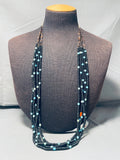 Dropdead Fabulous Vintage Native American Navajo Jet Necklace-Nativo Arts