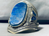 One Of The Biggest Vintage Lapis Sterling Silver Southwest Bracelet-Nativo Arts