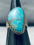 Glamorous Vintage Native American Navajo Royston Turquoise Sterling Silver Ring-Nativo Arts