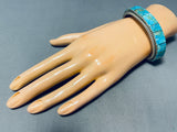 6.5 Inch Wrist Native American Navajo Turquoise Inlay Sterling Silver Bracelet-Nativo Arts
